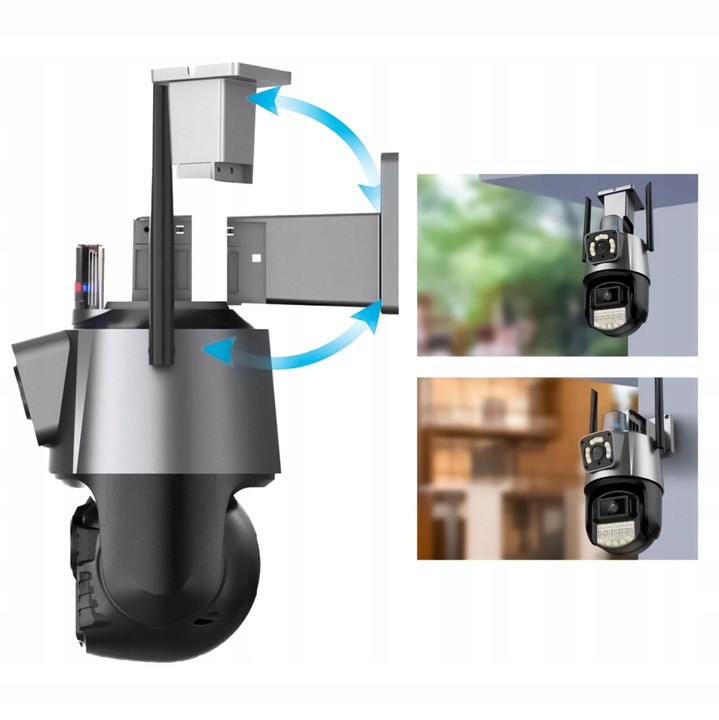 Kamera Zewnętrzna WiFi Obrotowa Podwójna Dwa Obiektywy 2x3MP