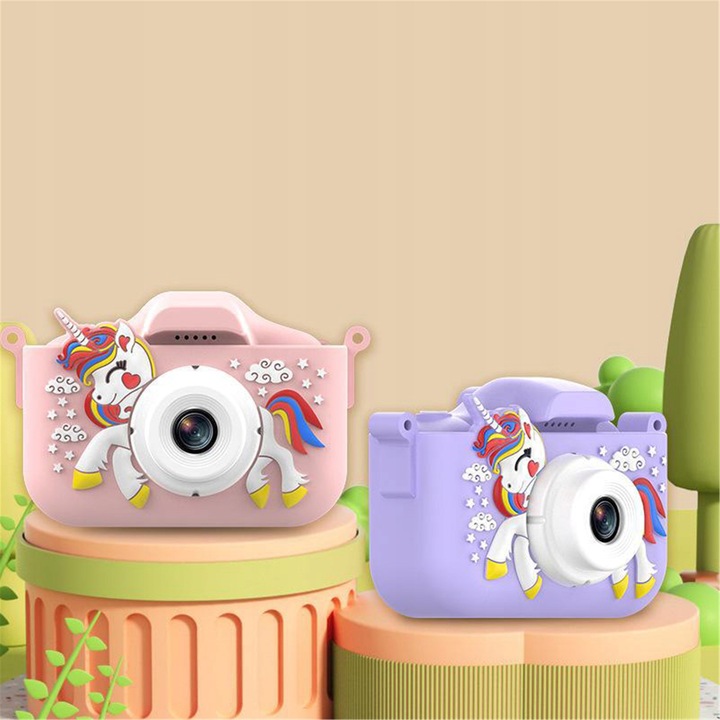 APARAT CYFROWY DLA DZIECI JEDNOROŻEC 48Mpx SELFIE KAMERA+KARTA 32GB MENU PL