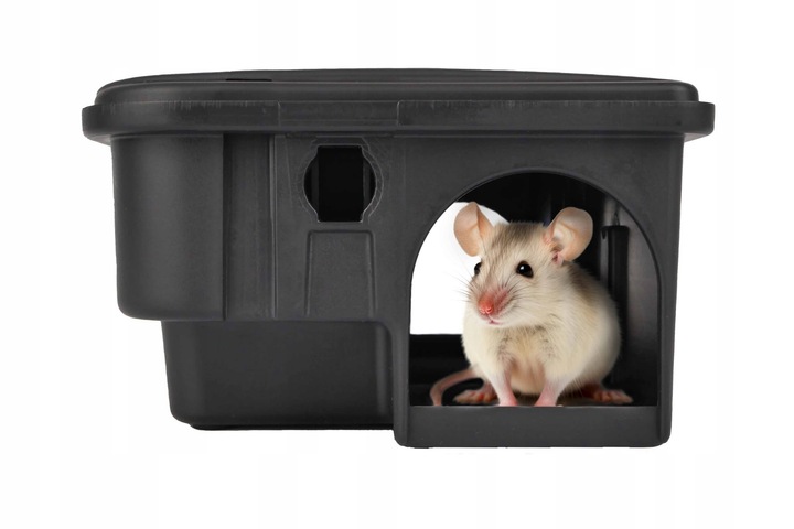 4X DUŻY KARMNIK NA TRUTKĘ STACJA DERTYZACYJNA NA MYSZY SZCZURY Z NADRUKIEM