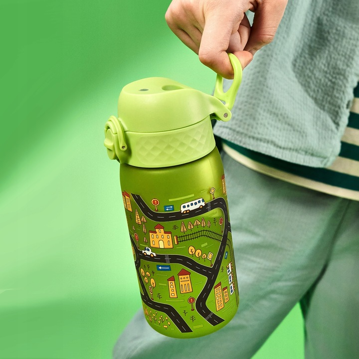 BUTELKA BIDON NA WODĘ ZIELONY AUTKA AUTA SAMOCHODY POJAZDY ION8 0,35 l