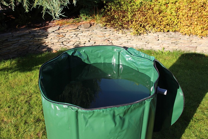 Beczka Zbiornik 250l Wodę z Rynny Deszczówkę Składany Pojemnik Deszczówka