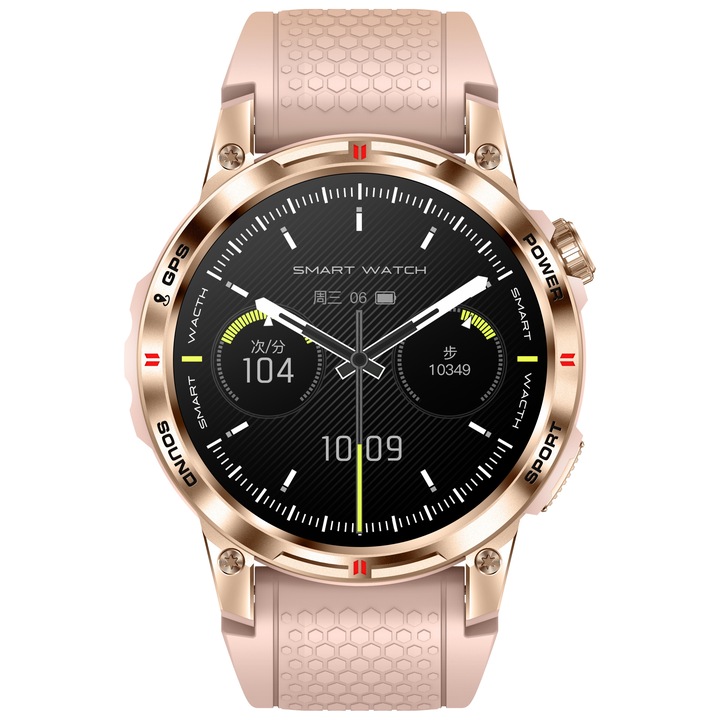 SMARTWATCH DAMSKI Z GPS MENU PL AMOLED 400mAh ROZMOWY CIŚNIENIE PULS SPORT