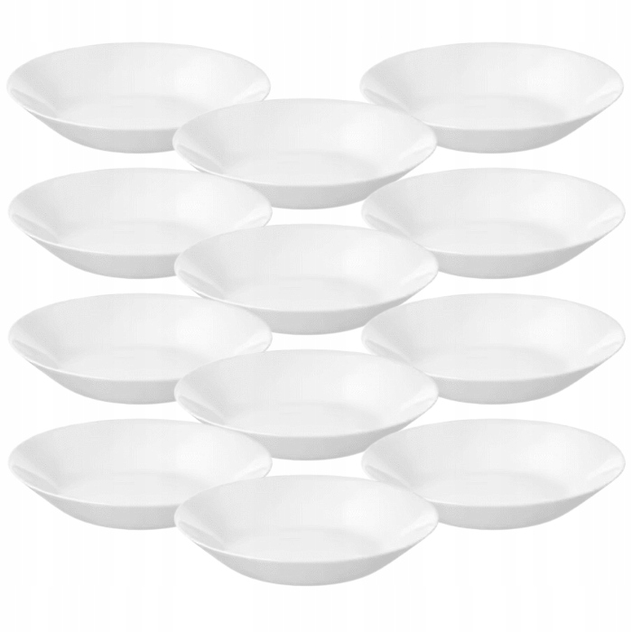 12 szt IKEA ZESTAW TALERZY OFTAST obiadowe głębokie białe 20 cm