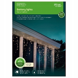 Lampki SOPLE Kurtyna 192 LED zewnętrzne na budynek okno rynne BATERIE 7m