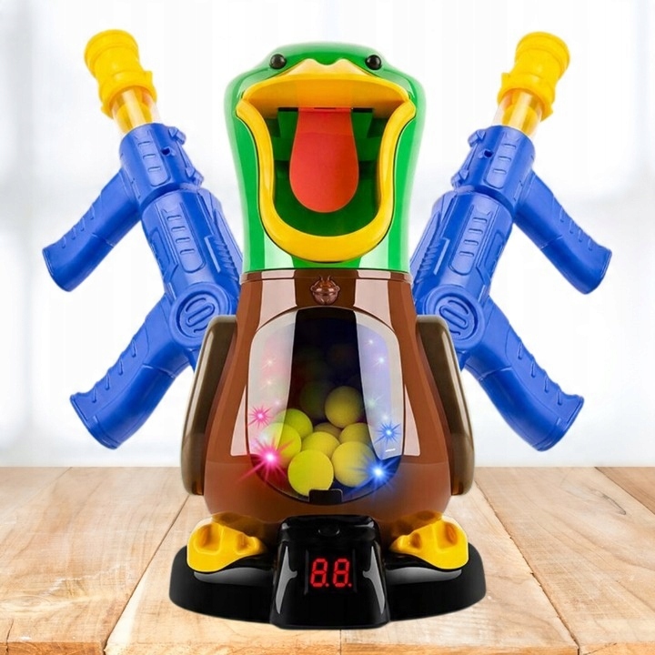 GRA GŁODNA KACZKA XXL STRZELANIE DO CELU DLA DZIECI 2 PISTELETY 24 KULKI