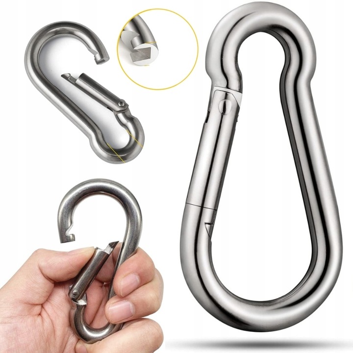 SZNUR UCHWYT DO WYCIĄGU LINA NA TRICEPS MASYWNA I SOLIDNA Z KARABIŃCZYKIEM