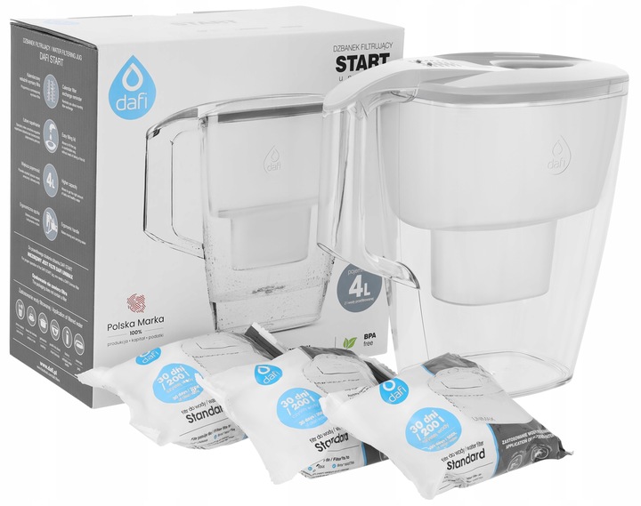 Dzbanek DAFI 4l + 3x filtr wkład UNIMAX Maxtra