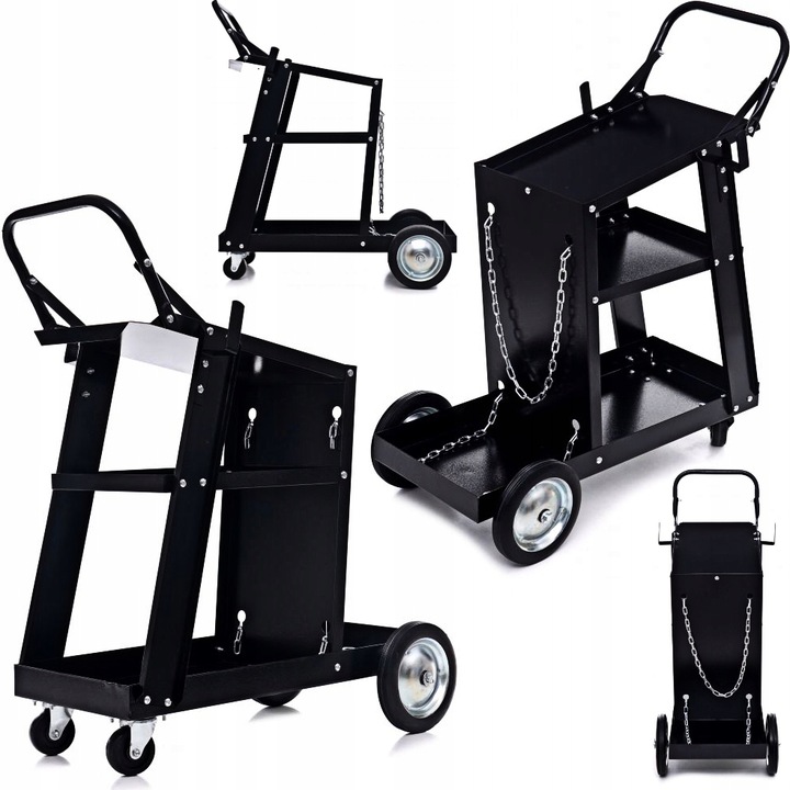 WÓZEK. SPAWALNICZY. DO SPAWAREK z półką na butle METALOWE KÓŁKA POD MIGOMAT