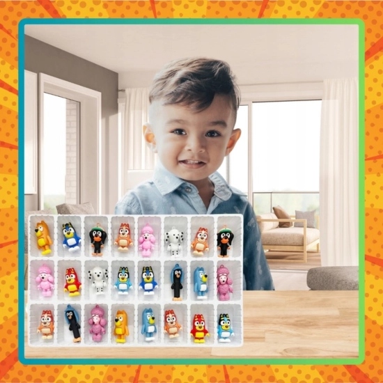 Kalendarz Adwentowy Bluey i Bingo 24sztuki Figurki