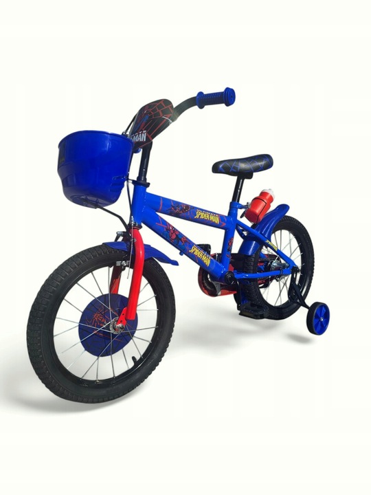 Rower Rowerek Dziecięcy 16 Cali SPIDERMAN Dla Chłopca Kółka Boczne Koszyk