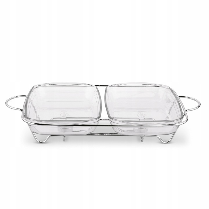NACZYNIA SZKLANE na podgrzewaczu prostokątne Tadar Longa 2 x 2 l