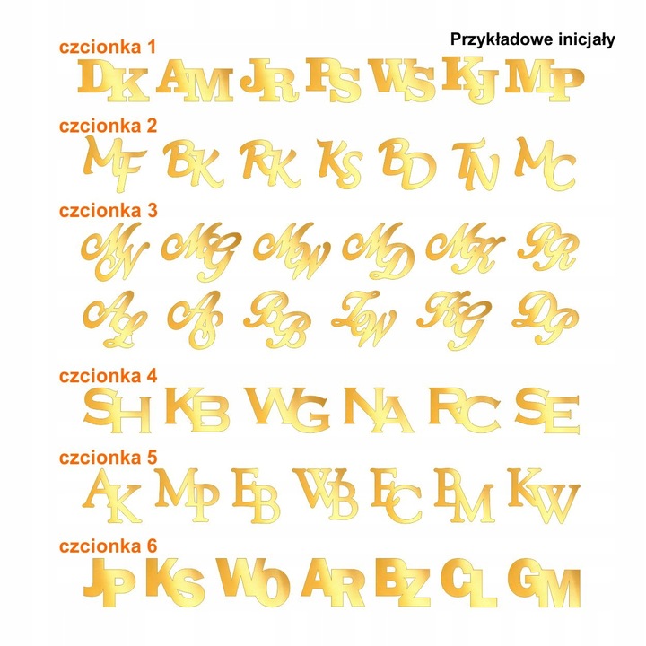 Spinki do mankietów z inicjałami litery alfabetu