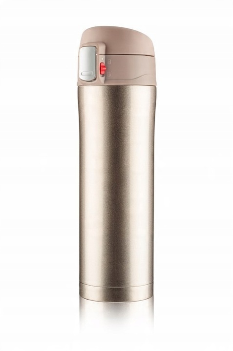 KUBEK LOCK 440 ML ZŁOTY termiczny szczelny z blokadą i izolacją próżniową