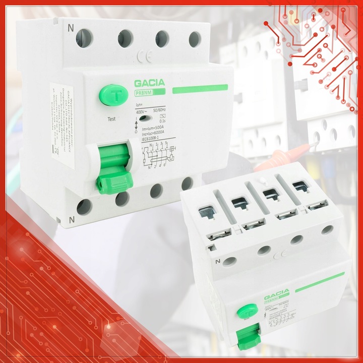 WYŁĄCZNIK RÓŻNICOWOPRĄDOWY 40A 4P 30mA AC 3 FAZY RÓŻNICÓWKA GACIA