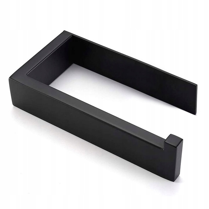 Uchwyt na papier toaletowy czarny samoprzylepny