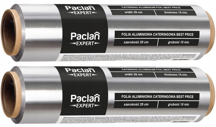 FOLIA ALUMINIOWA PACLAN - 60 m - GASTRONOMICZNA Mocna Gruba 2 sztuki