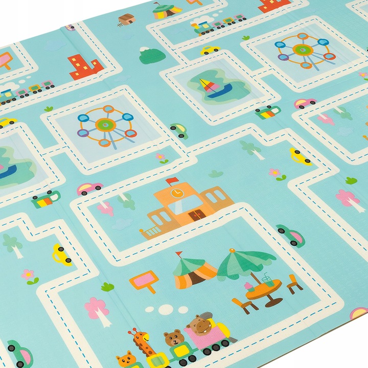 OGROMNA DWUSTRONNA MATA EDUKACYJNA DLA DZIECI SKŁADANA 180x200 GRUBOŚĆ 1CM