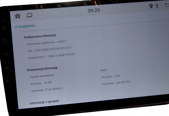 Radio dotykowe 9cali samochodowe 2/32gb USB GPS WiFi Bluetooth Android Auto