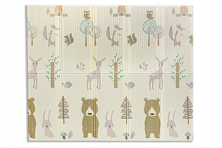 MATA PIANKOWA EDUKACYJNA SKŁADANA DLA DZIECI DUŻA MISIE BALONY 180x200