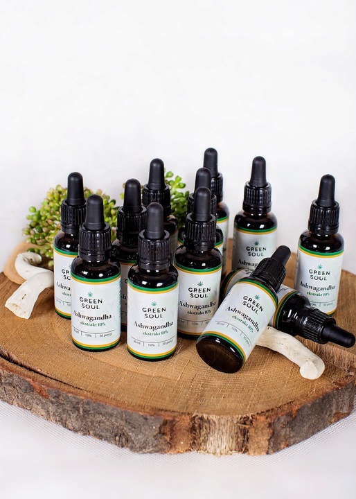 Ashwagandha Krople 10% Witanolidów Stres Spokój Pamięć Adaptogen Forte 30ml