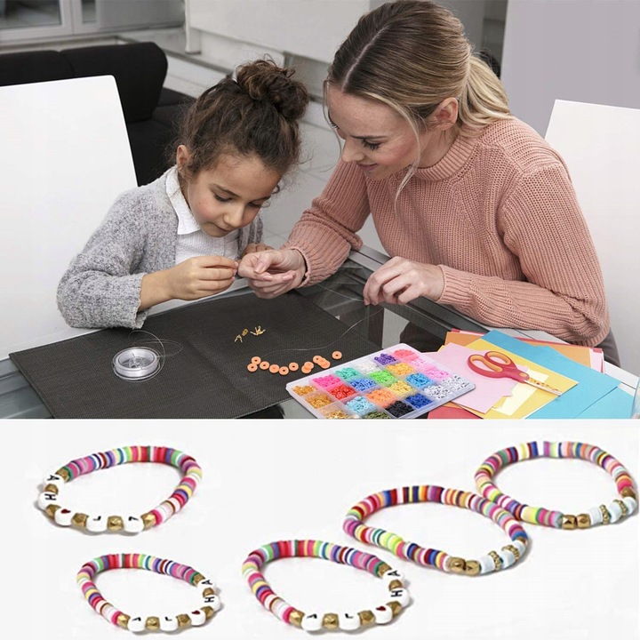 OGROMNY Zestaw do Robienia Biżuterii Bransoletek Literki Buźki Charmsy XXL