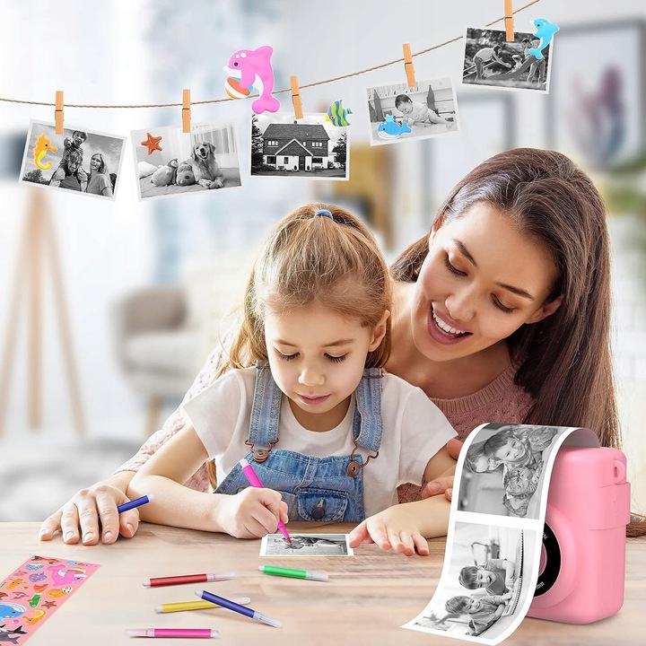 APARAT POLAROID NATYCHMIASTOWY DLA DZIECI FILMÓW ZDJĘĆ DRUK TERMICZNY 32GB