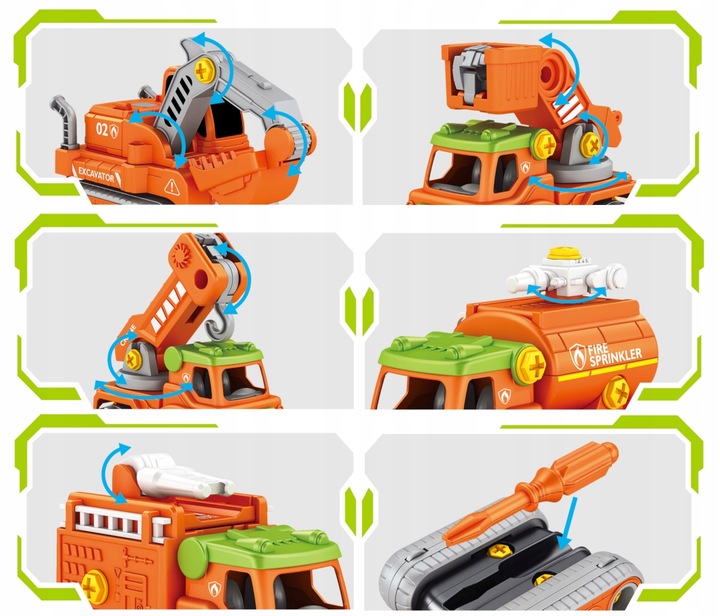 AUTO ROBOT DO SKRĘCANIA 5w1 LED TRANSFORMER XXL ZABAWKA KONSTRYKCYJNA