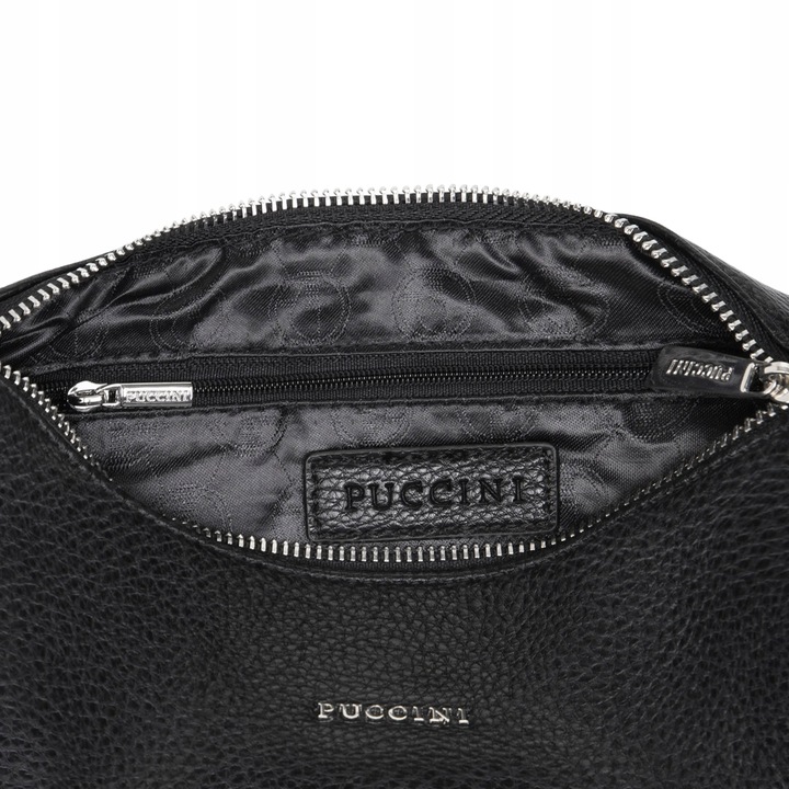 Torebka Damska Listonoszka Z Saszetką PUCCINI Czarna Na Pasku BML066M-1