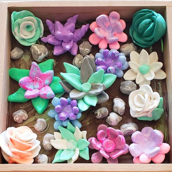 Zestaw Kreatywny do robienia obrazków Kwiaty z Ciastoliny OKTO 10010