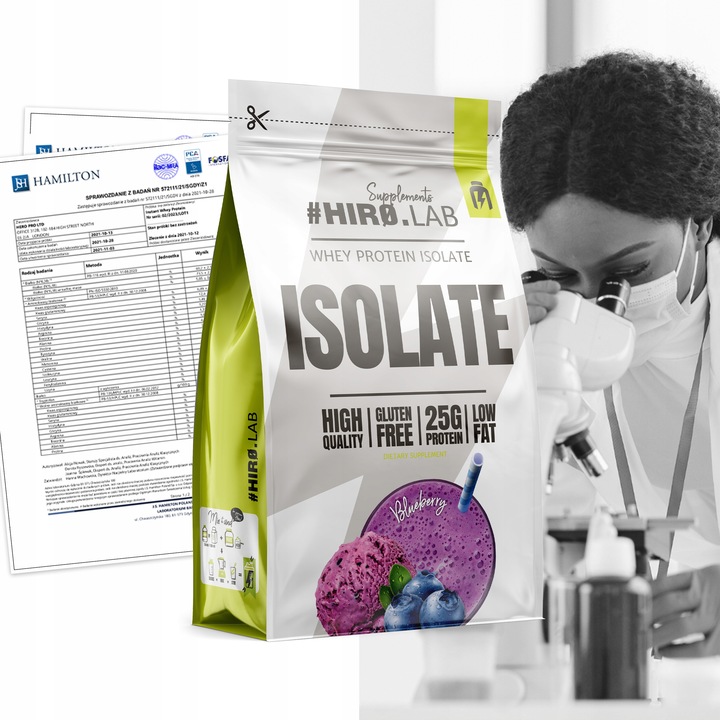 Izolat Białka BIAŁKO 700 g WPI ISO Whey Protein Isolate Jagoda HIRO