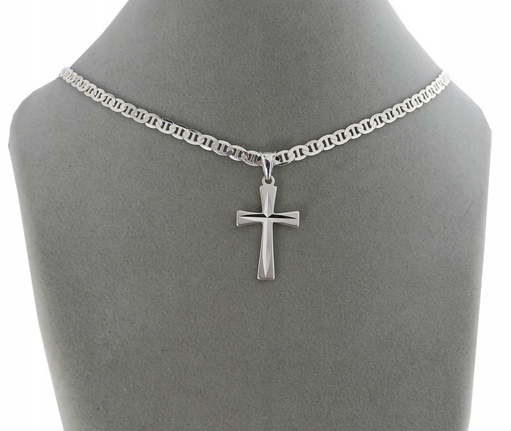 SREBRNY PEŁNY ŁAŃCUSZEK DAMSKI GUCCI Z KRZYŻYKIEM PR. 925 + GRAWER GRATIS