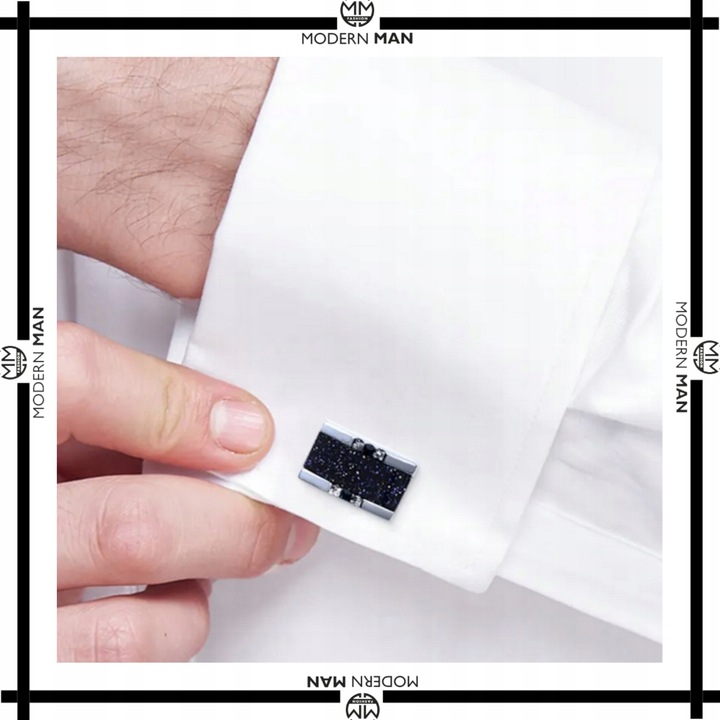 SPINKI DO MANKIETÓW MĘSKIE SREBRNE DO KOSZULI ELEGANCKIE PUDEŁKO PREZENT