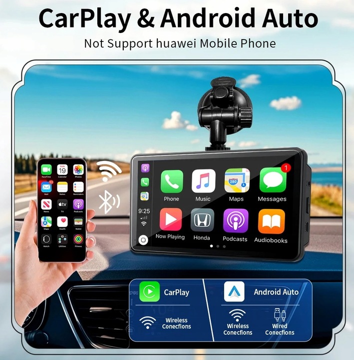 Ekran Monitor Radio Nawigacja Rejestrator 4K Kamera Android Auto CarPlay