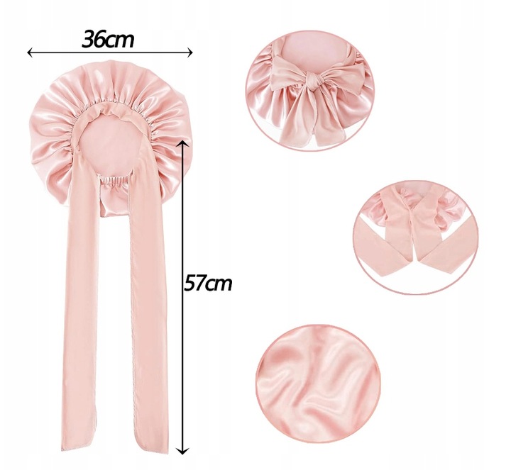 Jedwabny Czepek Do Spania Satynowy czepek na włosy do spania z opaską