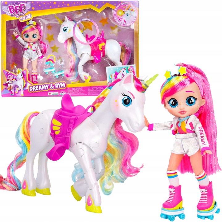 CRY BABIES BFF ZESTAW LALKA DREAMY I INTERAKTYWNY JEDNOROŻEC RYM