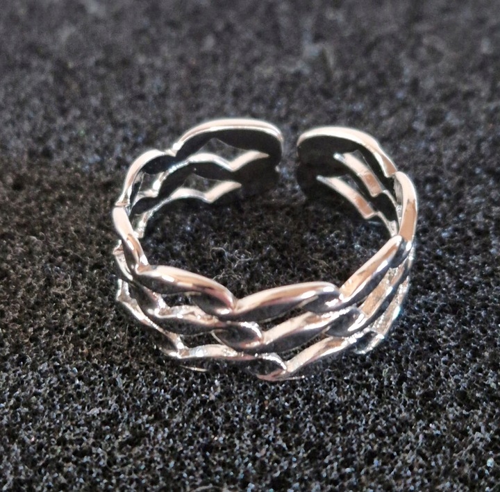 Pierścionek regulowany srebrny