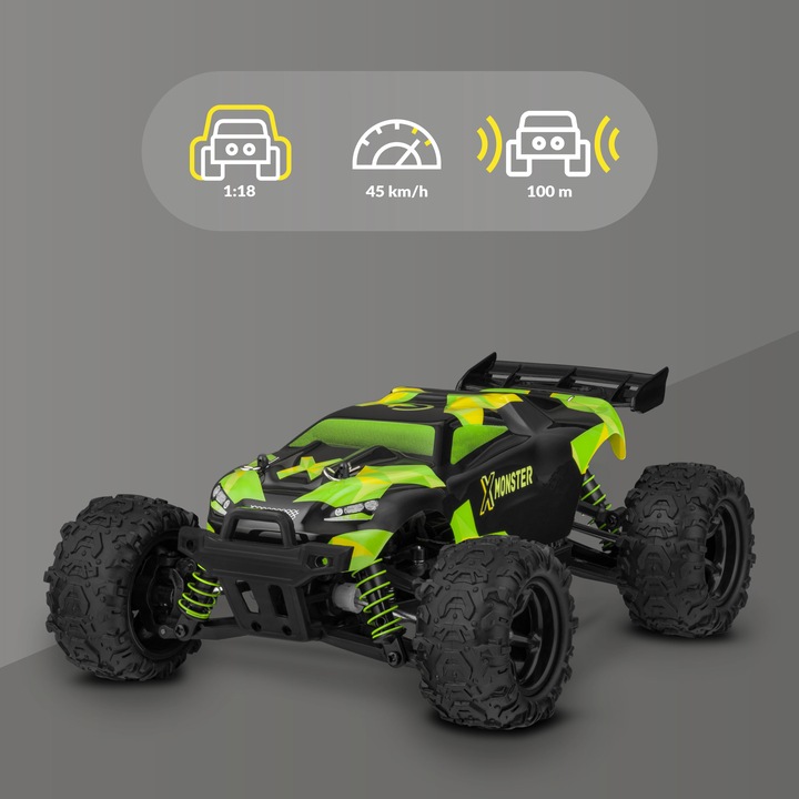 SAMOCHÓD RC AUTO TERENOWY NA PILOTA 4x4 DUŻY AKUMULATOR x 2szt SKALA 1:18