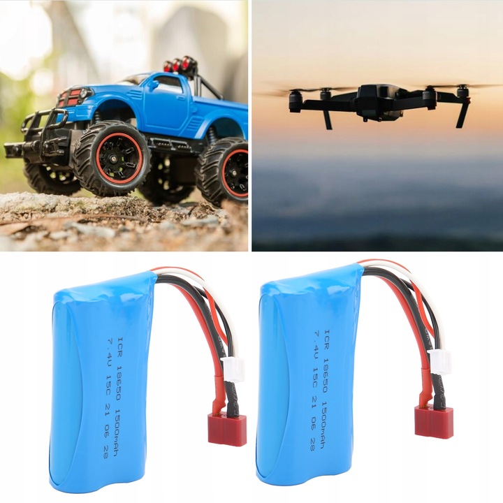 AKUMULATOR 7,4 V 1500 MAH 15C MOŻNA ŁADOWAĆ DO SAMOCHODU RC