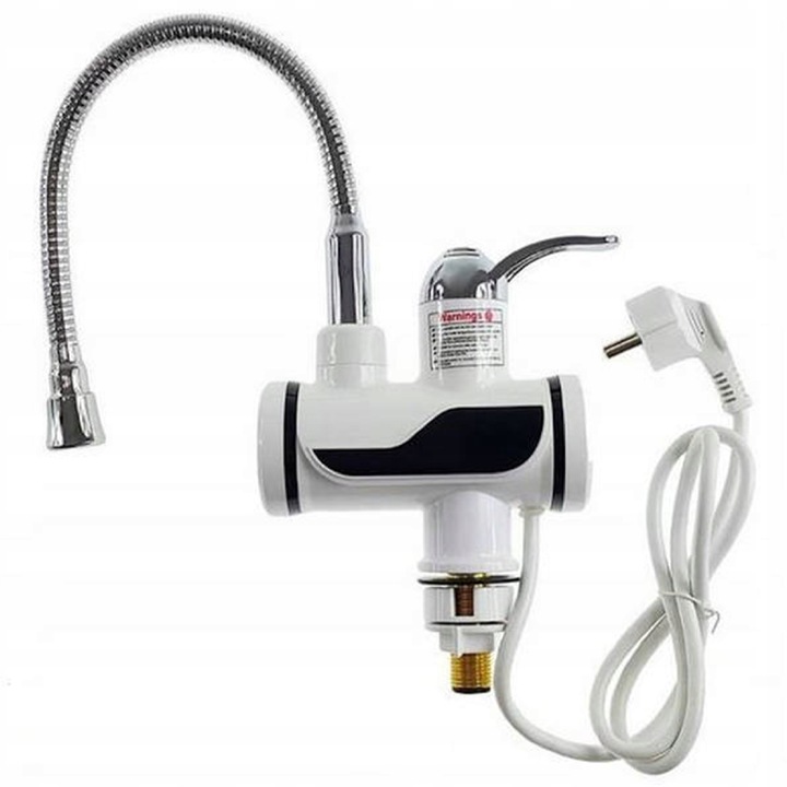 ELEKTRYCZNY PRZEPŁYWOWY PODGRZEWACZ WODY FLEX Z LCD GIĘTKIM KRANEM KUCHENNY