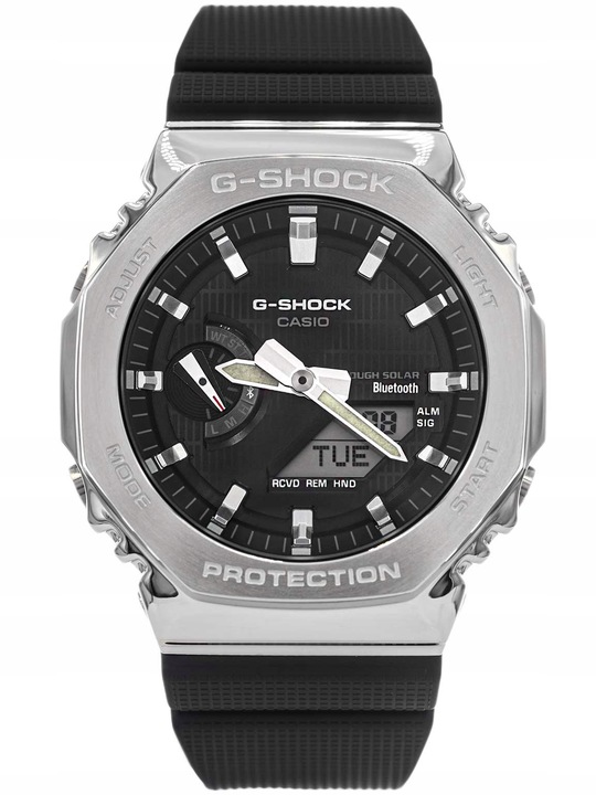 MĘSKI ZEGAREK CASIO GBM-2100-1AER G-SHOCK CZARNY NA PASKU SOLAR BLUETOOTH