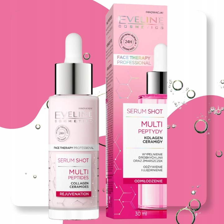 Eveline multipeptydowe serum shot przeciwstarzeniowe do twarzy 30 ml
