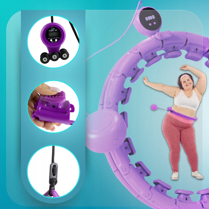 HULA HOP Z LICZNIKIEM I OBCIĄŻENIEM ODCHUDZAJĄCE KOŁO DO ĆWICZEŃ PLUS SIZE