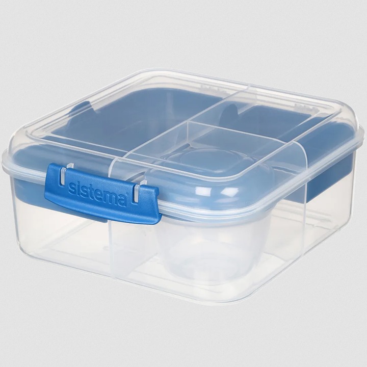 ŚNIADANIÓWKA SISTEMA LUNCHBOX POJEMNIK BOX BENTO 1250 ml Z PRZEGRÓDKAMI SOS
