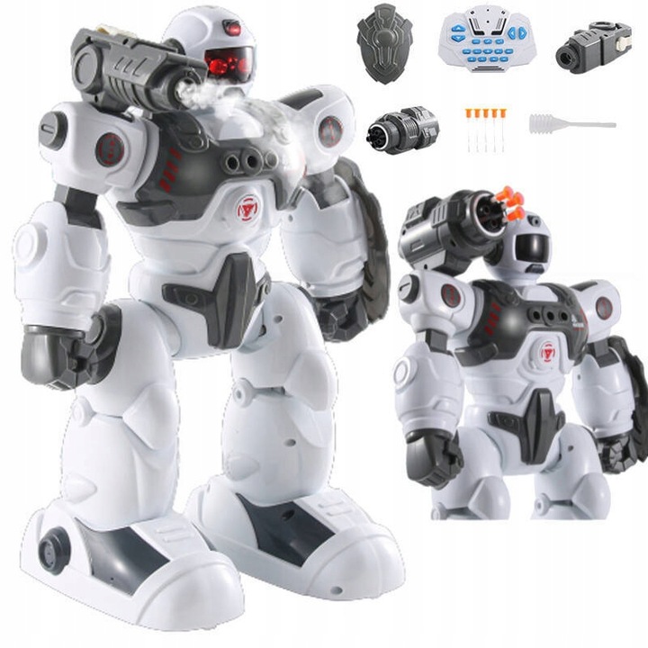 MULTIFUNKCYJNY ROBOT STEROWANY STRZELA STRZAŁKAMI PARĄ PILOT PROGRAMOWANIE