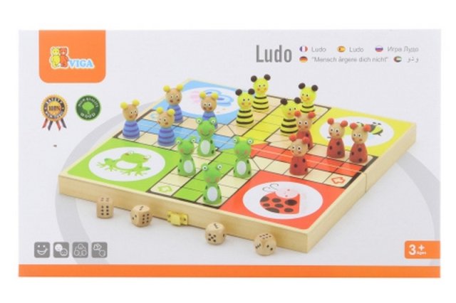 DREWNIANA GRA PLANSZOWA LUDO CHIŃCZYK FIGURKI FAMILIJNA RODZINNA