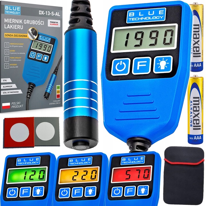 Miernik grubości lakieru Czujnik Tester DX-13-S-AL Stali Aluminium POLSKI