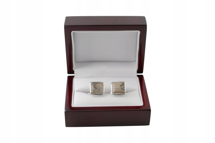 SPINKI DO MANKIETÓW SREBRNE Z KRZEMIENIEM PASIASTYM