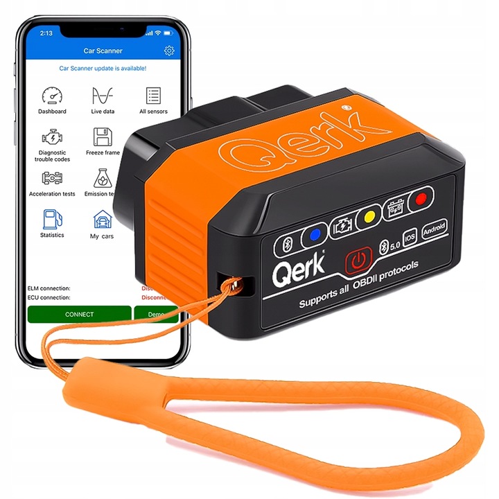 INTERFEJS DIAGNOSTYCZNY Qerk KW905 OBD2 ELM327 BLUETOOTH 5.0 TESTER POLSKI