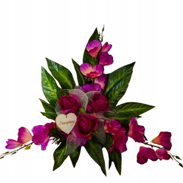 STROIKI NA CMENTARZ kompozycja stroik na grób kwiaty sztuczne w doniczce