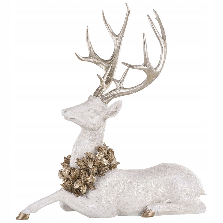 Figurka dekoracyjna świąteczna renifer jeleń duży leżący 53x50x29